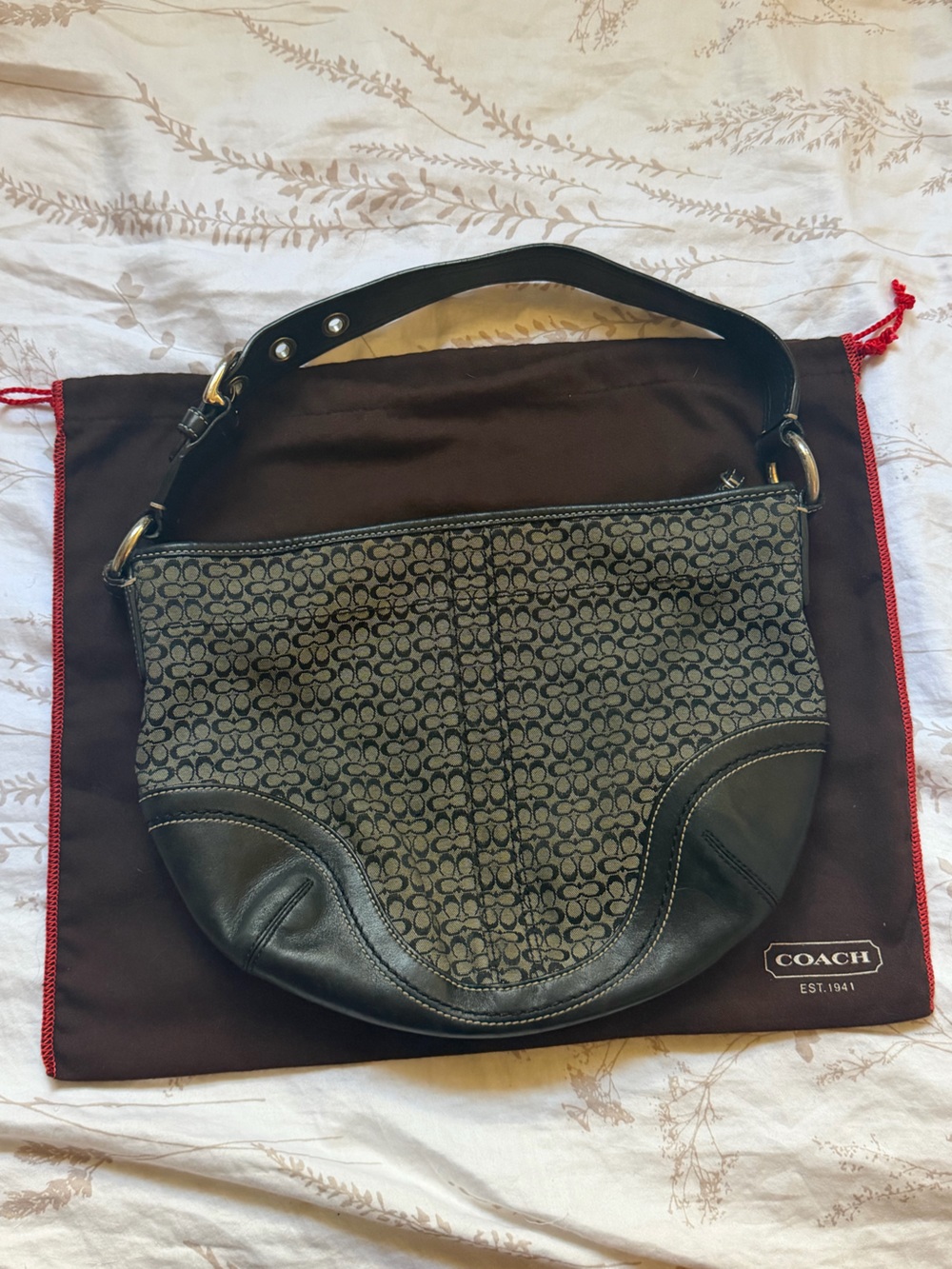 🖤Y2K Medium Coach Soho Hobo Bag in Black-Gray